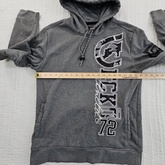 Ecko Unltd Hoodie Men's Medium Grey Spellout Logo Y2K VTG Rhino 72 Grunge Skater - Picture 8 of 14
